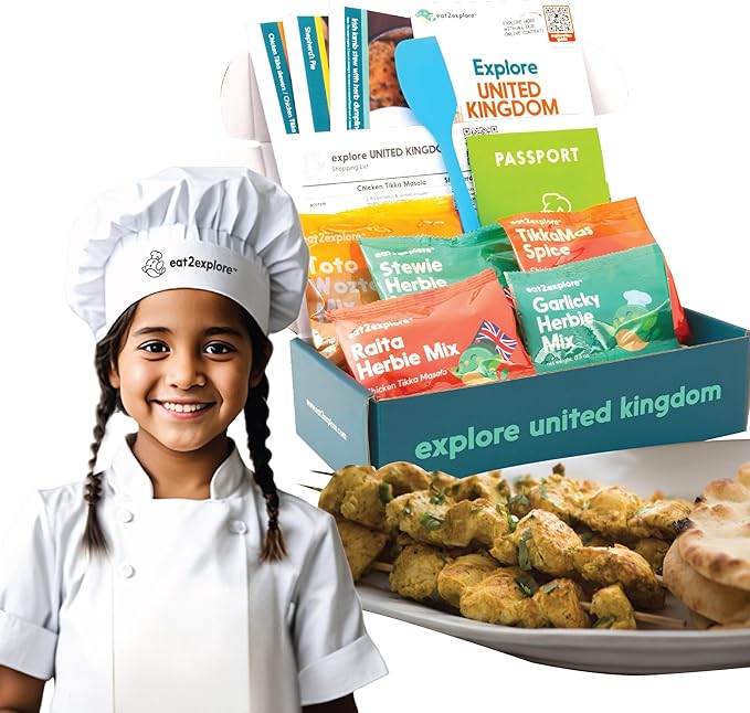 Cooking Kits for Kids - Interactive & Educational Set with 3 Recipe Cards, Key Ingredients & Cooking Tools - Ideal Idea for Kids who Love to Create Meals (UK Edition)