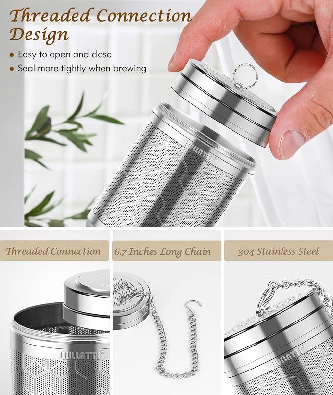 Large Tea Infuser for Loose Tea(2 Pack), 304 Stainless Steel Tea Ball Strainer, Extra Fine Mesh Tea Steeper for Brewing All Kind of Tea, Fits for Most Teapot, Cups or Mugs