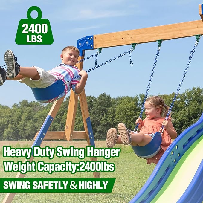 BETOOLL Heavy Duty Swing Hangers with Bearing, Porch Swing Hanging Kit for Outdoor Playground Tree Ceiling Mount Swingset Hardware Bracket Hooks for Hammock Yoga Punching Bag Accessories 4PCS Green
