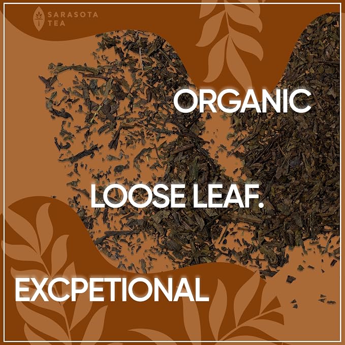 Organic Hojicha Green Tea Loose Leaf | Japanese Roasted Green Tea | Naturally Low Caffeine | Smooth Toasted Nutty Flavor | 4.4 oz Bulk Bag | Antioxidant Rich | Hot or Iced | Non-GMO