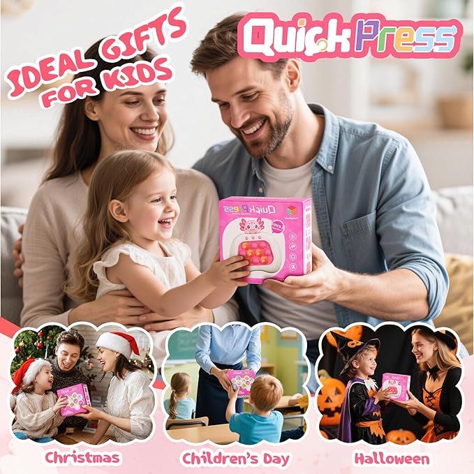 Valentines Day Cards with Axolotl Pop Game Fidget Toy,Valentines Day Gifts for Kids,Quick Push Game Pop Bubble Up Toys,Axolotl Gifts Teen Girl Trendy Stuff Valentine School Classroom Exchange