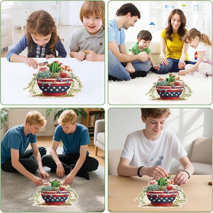 MEATRN Wooden Puzzles for Adults - Artistic Succulent Cactus Wooden Jigsaw Puzzles, Premium Plant Wood Puzzle for Relaxation and Home Décor, Collectible Gift, 507 Pcs, 15.7 x 17.3in