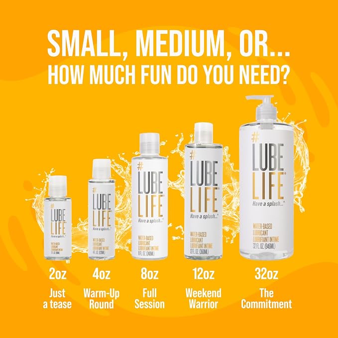 LUBELIFE Water-Based Lube – Personal Lubricant for Men, Women & Couples, Travel Size, Non-Staining, Easy Clean-Up, Toy-Safe, 12 Fl Oz