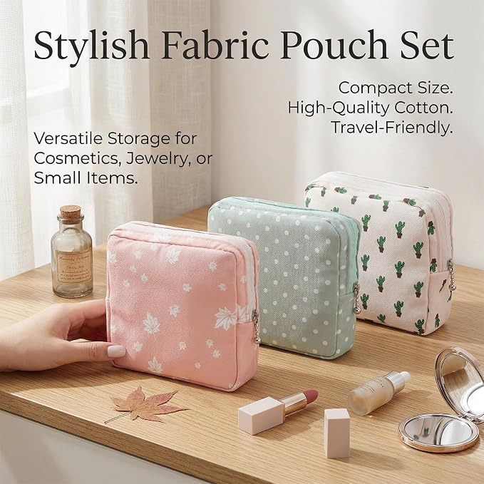 3Pcs Sanitary Napkin Storage Bag, Small Menstrual Period Bag Period Pouch Waterproof, Tampon Organizer Pouch Tampon Pad Holder for Purse, Pad Bags Feminine Care First Periods