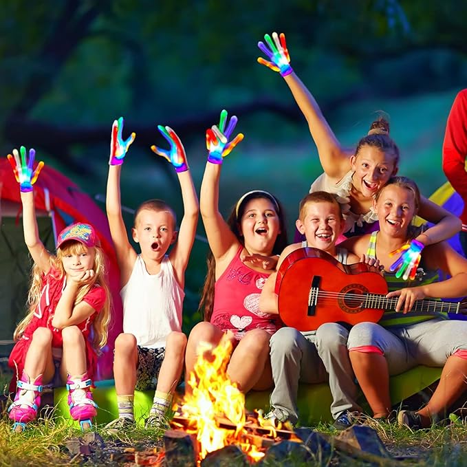 Cool Toys LED Gloves,Fun Toys for Kids Age 3-5 6-8 8-12 with 6 Flash Mode,Light Up Toy for Halloween Christmas Birthday Party