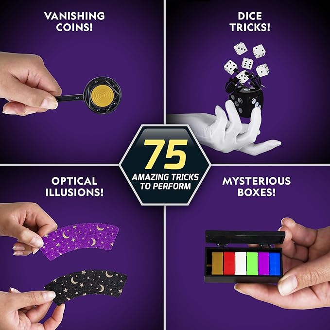 National Geographic Mega Magic Set - More Than 75 Magic Tricks for Kids to Perform with Step-by-Step Video Instructions for Each Trick Shown by a Professional Magician (Amazon Exclusive)