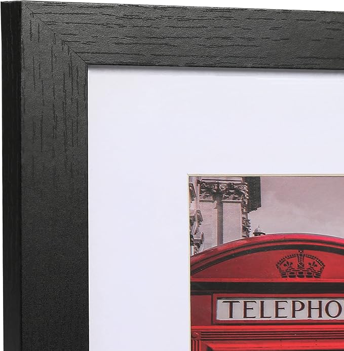 11x14 Picture Frame Set of 6, Wall or Tabletop, Black Woodgrain | Display 8x10 with Mat or 11x14 Without Mat, Horizontal or Vertical, Gallery Wall Frame Set for Wedding & Room & Home Decor