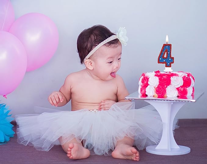 Number 4 Candle Birthday Boy Girl 4 Years Old Cake Topper, Blue Captain Hero 4 Birthday Candle for Kid's Superheroes Theme Party Cake Decoration