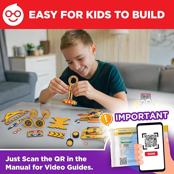 Doctor Jupiter Ultimate Engineering Kit for Kids Ages 8+ | Build Your Own Catapult, Race Car & Scribbling Robot | Birthday Gift Ideas for Boys & Girls 8-9-10-11-12 Year Olds | STEM Kit,Educational Toy