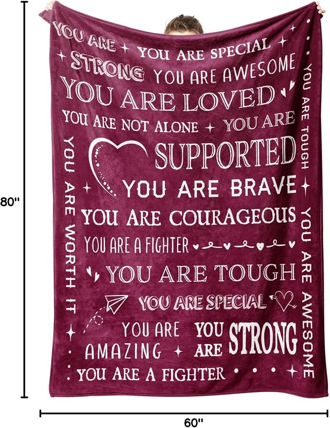 Blanket Gifts for Women Men- Get Well Blanket | Inspirational Gifts for Women, Feel Better After Surgery Gifts , Birthday Gift for Mom Grandma Aunt Sister, 80'' x 60''