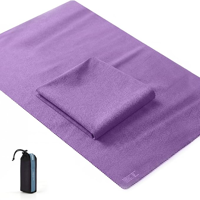 Microfiber Travel Towel, Soft Lightweight Quick Dry Towel, Super Absorbent Compact Travel & Sports & Beach Towels for Camping, Backpack, Gym, Swimming, Yoga, Hiking (Purple, X Large)