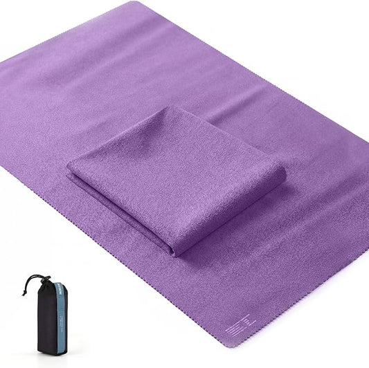 Microfiber Travel Towel, Soft Lightweight Quick Dry Towel, Super Absorbent Compact Travel & Sports & Beach Towels for Camping, Backpack, Gym, Swimming, Yoga, Hiking (Purple, X Large)