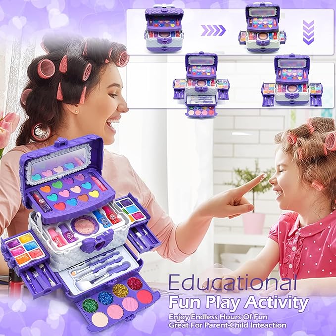 Kids Makeup Sets for Girls - Kids Makeup Sets for Girls 3-4, Maquillaje para Niñas,Best Toys for Little Girl,Play Make Up Kit, Princess Toddler Kid Stuff Ages4-12 Year Old Girl Birthday Gifts