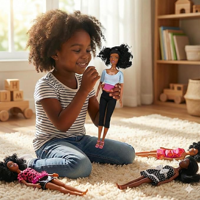 Liberty Imports 12 Piece African American Black Toy Doll Playset, 11.8" Premium Fashion Diversity Dolls, Variety Pack for Kids, Girls' Party Favors