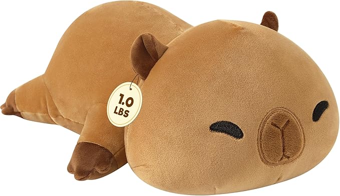 Onsoyours Original 9.8"|1.0 lbs Weighted Stuffed Animals, Cute Weighted Positive Capybara Plush Pillow Toy Soft Weighted Capybara Plushies Gift for Kids Adults