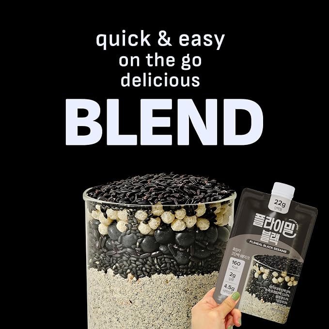 Flimeal Black Sesame Protein Shake, With Crunchy Protein Balls, Protein Smoothie Powder - 22g Protein, Low Sugar, Keto-Friendly Meal Replacement Shake, 1.59oz, 7packs, 7 Servings (7 Packs X 1.59 oz)