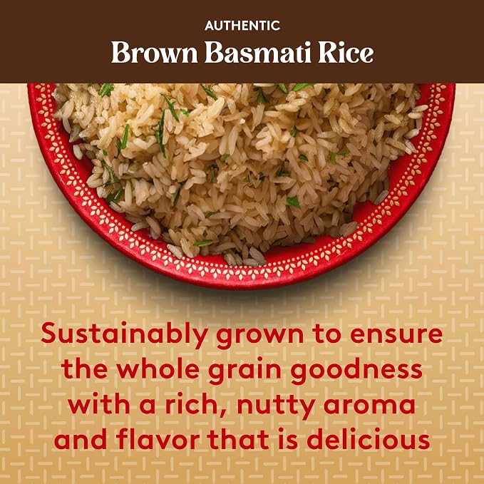 Royal Brown Basmati Rice - Authentic Long Grain Rice - 10 lb Bag | Perfect for Biryanis, Pilafs & Curries - Cook in Microwave or on Stove Top