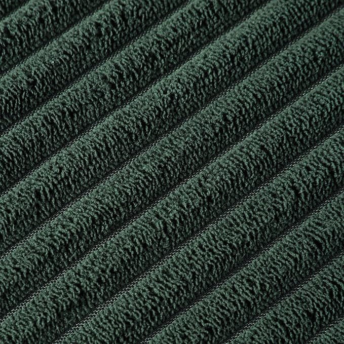 Fancy Homi 2 Pack Dark Green Small Decorative Throw Pillow Covers 12x12 Inch with Pom-poms for Couch Bedroom, Soft Corduroy Solid Rectangle Cushion Case 30x30 cm, Farmhouse Boho Home Decor