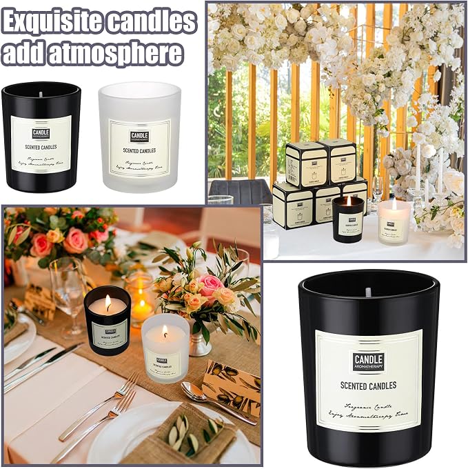 MTLEE 24 Pcs Candles for Home Scented Aromatherapy Jar Candle Gift for Women Bulk 8 Long Lasting Aromatherapy Jar Soy Wax Candle Gift for Mother`s Day Christmas Birthday(Elegant Style,Fresh Scent)