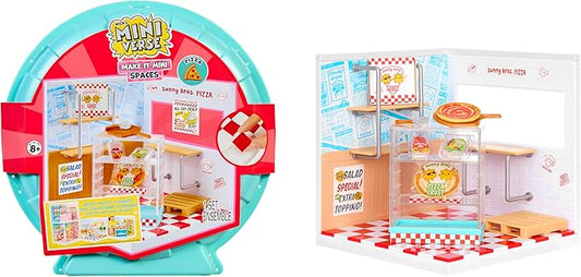 MGA's Miniverse Make It Mini Spaces Pizza Shop, Building Set, Customize, DIY Crafts, Rooms, Hobby, Collectors, Display, Gifts, 8+