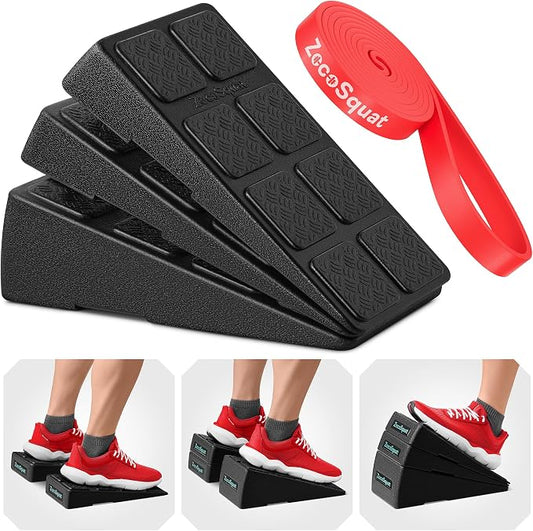 Squat Wedge Block Set of 3/5 - 960 LBS Capacity - Slant Board for Calf Stretching with 5 Stackable Angles - Calf Stretcher Slant Board - Workout Equipment - EPP Material for Exercise Equipment & Physical Therapy