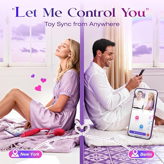 Vibrator Dildo Sex Toys for Women - MOOLIGIRL Rose Sex Toy with Thrusting G Spot Vibrators & 10 Sucking Modes for Clitoral Nipple Stimulation Anal Dildos Adult Sex Toys Games for Couples Sex Machine