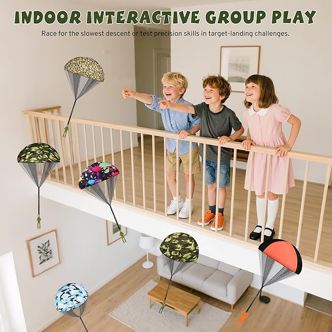 Parachute Toy for Kids, Army Outdoor Toys Flying Parachute Men, Inside & Outside Toys for or 3 4 5 6 7 8 9 10 11 12 Year Old, Christmas Stocking Stuffers for Kids Idea 2025 Unique Boys Party Favors