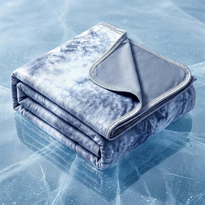 Cooling Blanket Twin 60"x80" for Hot Sleepers | Cold Summer Soft Blanket for Bed Couch and Travel Absorbs Heat Q-Max>0.35 Cool Lightweight Throw for Night Sweats Menopause