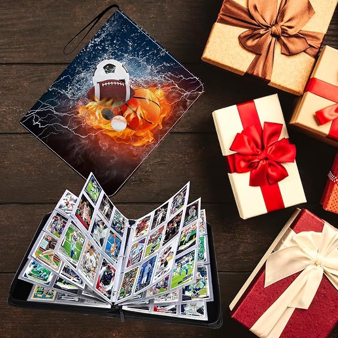 Sports Card Binder 9 Pocket Trading Card Binder 900 Pockets Double Sided Pockets Football Card Binder for Baseball Basketball Hockey Card Game Card and Other TCG Collection Storage Album