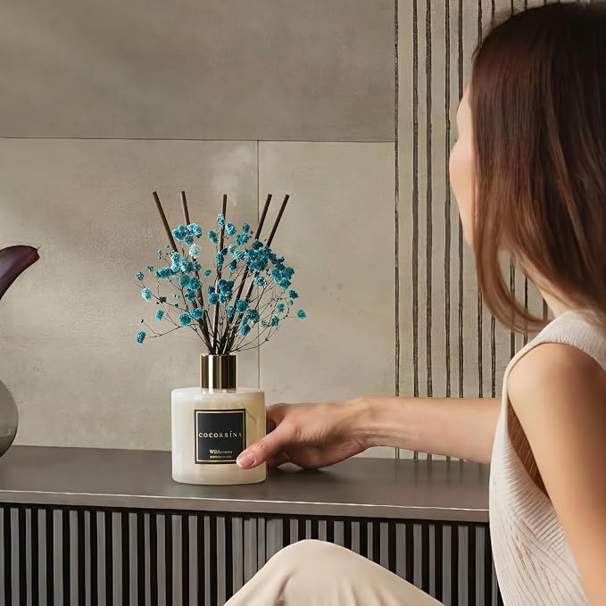 COCORRÍNA Reed Diffuser - Wilderness 6.7 fl oz Scented Diffuser with 8 Sticks Home Fragrance Reed Diffuser for Bathroom Shelf Decor