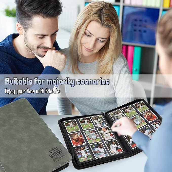 Trading Card Binder, Premium 9 Pocket Double Sided 540 Pocket PU Card Collection Binder, Collectible Trading Card Albums for MTG, TCG, Sport Card, Game Cards (Dark Gray)
