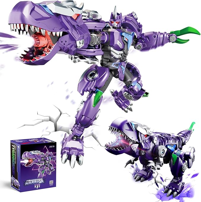 Transforming Toys Figures-Robot Toys for Boys, Action Figure for Kids 5 + Birthday Dinosaur Toys for Kids 5-14, ABS Metal Texture-Part of Alloy