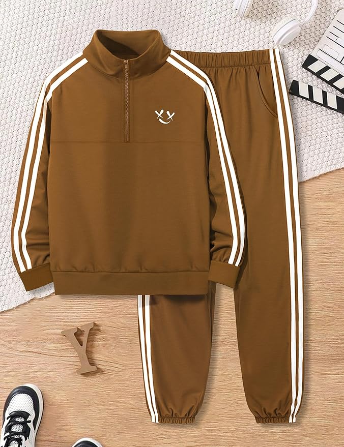 MIGU Boys Clothes for Boys Outfits Set Half-Zip Pullover Sweatshirt and Sweatpant 2pcs Boys Tracksuit