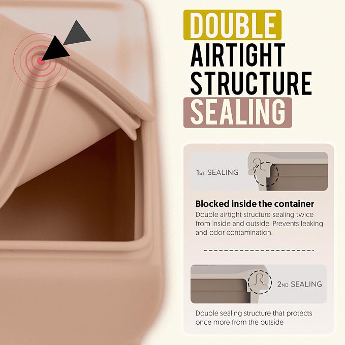 Silicone Baby Food Storage Container with Lid - 26oz 4 Compartment Stackable Meal Prep for Baby Food, Puree, Snacks, Kimbap & Sushi - Airtight, Microwave & Dishwasher Safe, Made in Korea, Brown