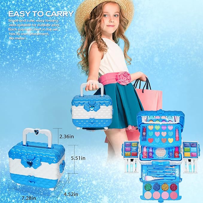 Kids Makeup Sets for Girls - Kids Makeup Sets for Girls 5-8, Maquillaje para Niñas, Play Make Up Kit, Toys for Little Girl,Princess Toddler Kid Stuff Ages3-12 Year Old Girl Birthday Gifts