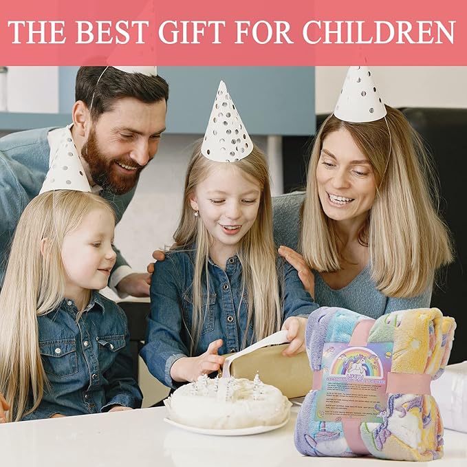 Glow in The Dark Blanket Unicorns Gifts for Girls,Soft Blanket 3 4 5 6 7 8 9 10 Year Old Girl Gifts,Toddler Girls Toys Age 6-8,Gifts for Valentine's Day Birthday Presents,60"x80"