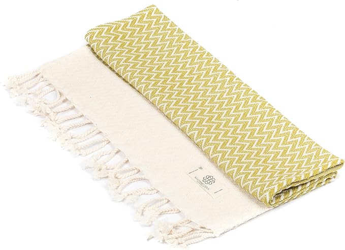 Madamelique Exclusive Hand Towels Set of 2-18 x 40 Inches - Decorative Bathroom Peshtemal Towel for Hand, Face, Hair, Yoga, Tea, Dishcloth, Kitchen and Bath - 100% Pure Cotton (Mustard)