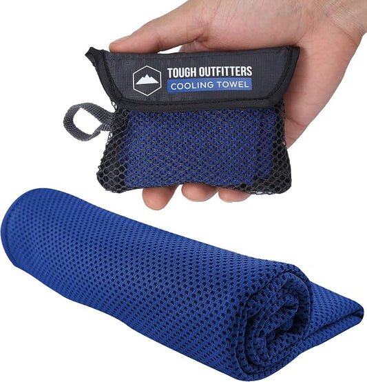 Tough Outdoors Cooling Towels for Neck Face - Neck Cooling Towel for Hot Weather Yoga Sports Golf Sweat - Instant Cold Towel