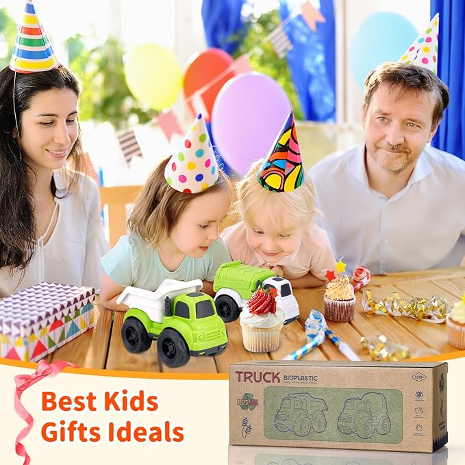 Toddler Toys Cars for 18 Months+ Boy, Garbage Truck Toys and Dump Truck Toys for 2 Year Old Boy, BPA Free, Phthalates Free, PVC, Christmas Birthday Gifts for 2 3 4 Year Old Boys