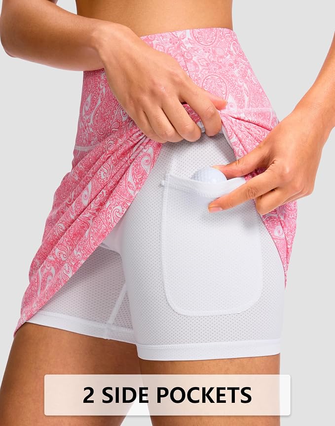 G Gradual 16"/18" Skorts for Women Golf Skirt with 2 Pockets Summer Casual | Built-In Shorts, High Waist, Soft 4-Way Stretch, Breathable Mesh Liner, Tennis Pickleball Athletic Wear, Easy To Match