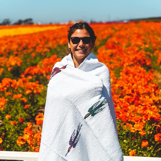 Open Road Goods Mexican Thunderbird Yoga Blanket, Handwoven Throw for Yoga, Meditation, and Home Décor – Versatile Blanket for Beach, Picnic, Camping, or Outdoor Use