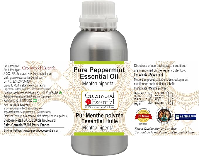 Greenwood Essential Pure Peppermint Essential Oil (Mentha piperita) Steam Distilled 1250ml (42.2 oz)