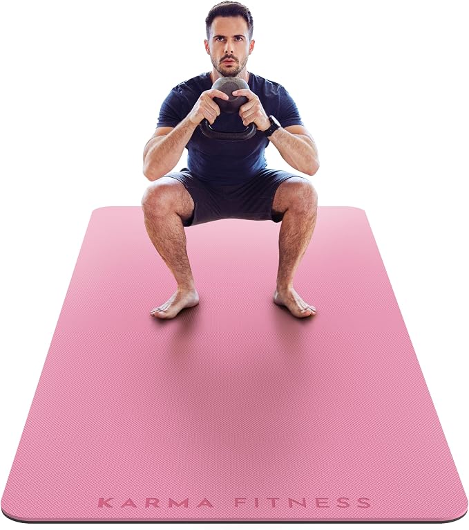 Large Exercise Mat – Extra Thick 10mm Workout Mat (72"x32") – Non-Slip TPE Yoga Mat for Women & Men – Pilates, HIIT, Fitness & Home Gym Mat – Includes Free Carry Bag