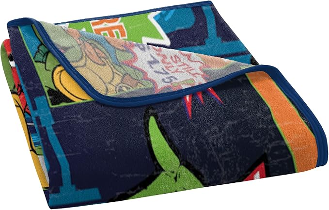 Northwest Teenage Mutant Ninja Turtles Micro Raschel Throw Blanket, 46" x 60", Ooze Blaster