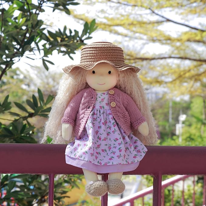 Waldorf Handmade Rag Doll - Personalized Collectors Plush for Kids Birthday Present With Beautiful Box-Darcy 12"
