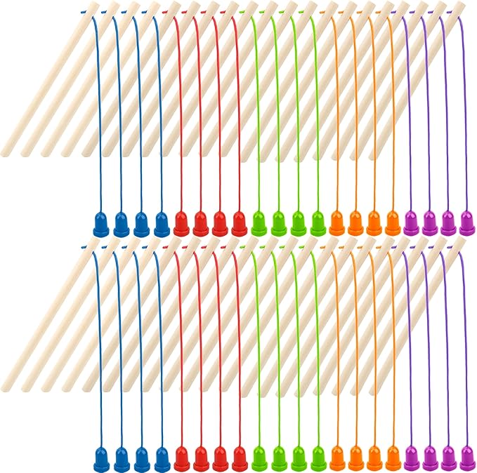 40 Pcs Magnetic Fishing Rod Wooden Magnetic Fishing Poles Mini Fishing Pole Toys for Preschool Girl Boy Pool Activity Accessory (Color Set 2)