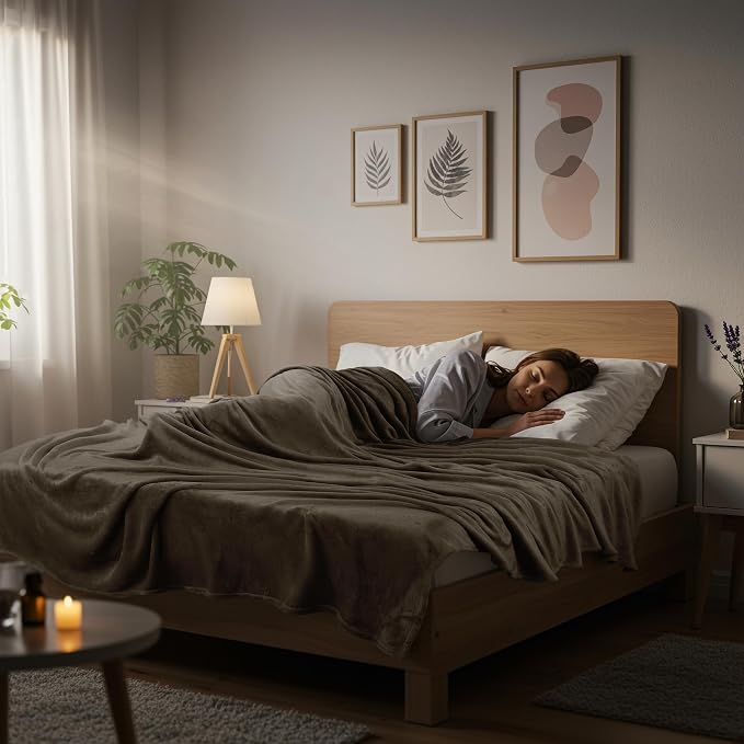 Utopia Bedding Ultra Soft Fleece Bed Blanket Queen Size Brown (90x90 Inch) | Microfiber Plush Warm Lightweight Breathable Cozy Blanket Anti-Static, All Season Use, Gift for Women and Men