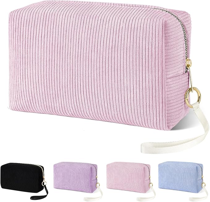 Likesing Tampon Holder for Purse, Corduroy Period Bag Sanitary Napkin Storage Bag for Girls Womens, Portable Feminine Emergency Pad Period Pouch(Pink)