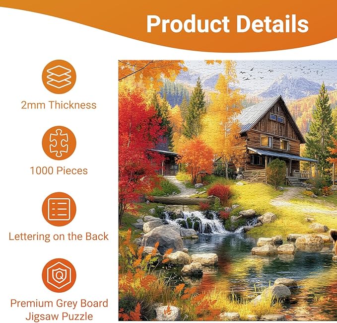Bear Mountain Nature Puzzles for Adults 1000 Pieces, Impossible Hard Difficult Challenging Jigsaw Puzzle 1000 Pieces, Christmas Birthday Gifts Home Decor for Adults/Friends/Family