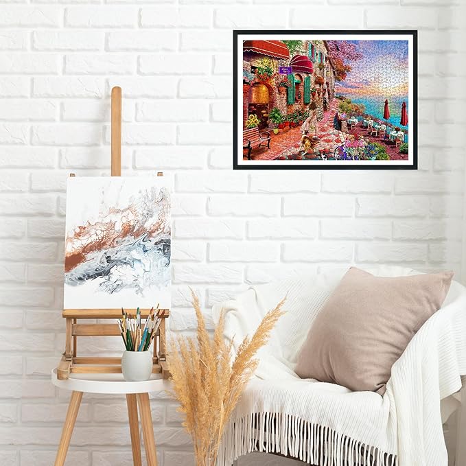 Jigsaw Puzzles for Adults 1000 Pieces Seafront Girl Puzzle Home Decor Birthday Gifts Toys for Girls Boys, Perfect for Family Game Night Finished Size 27" x 20"